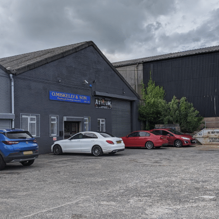 Exterior of building and car park