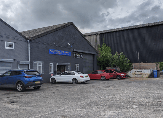 Exterior of building and car park
